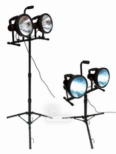 Werkstattlampe Teleskopstativ + Energiesparlampen