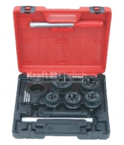 GEWINDESCHNEIDKLUPPENSATZ 3/8" - 1 1/4" inkl Ratsche + Verlängerung
