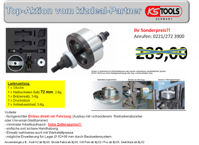 Werkzeugsatz Radnaben